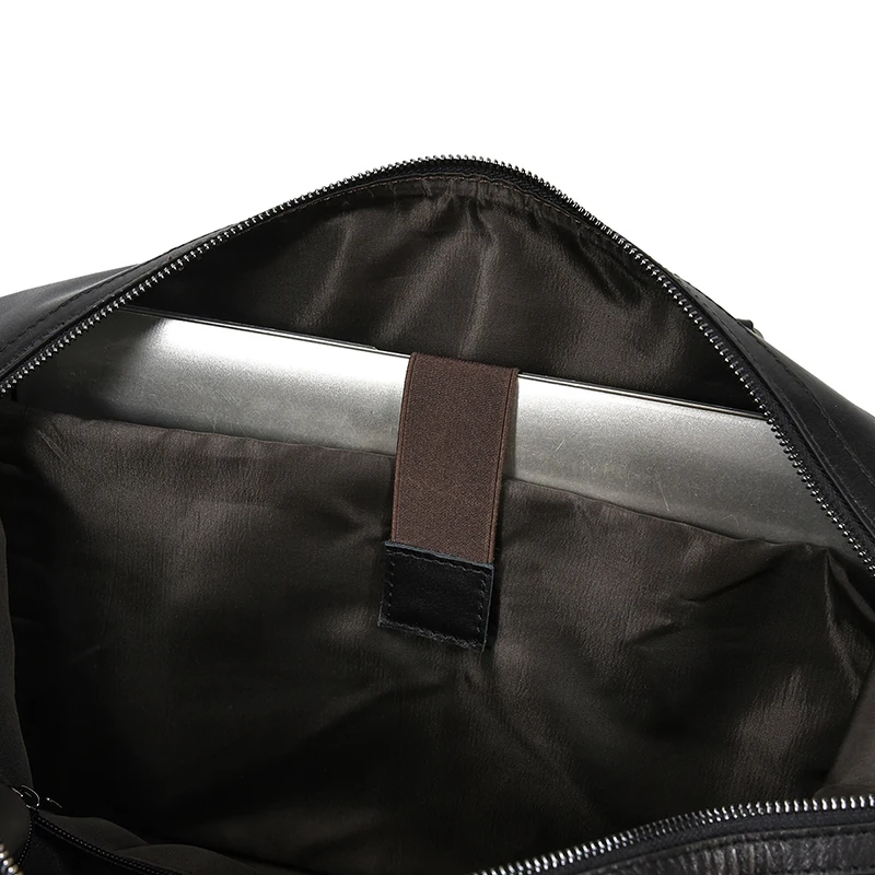Black Leather Travel Bag For Men