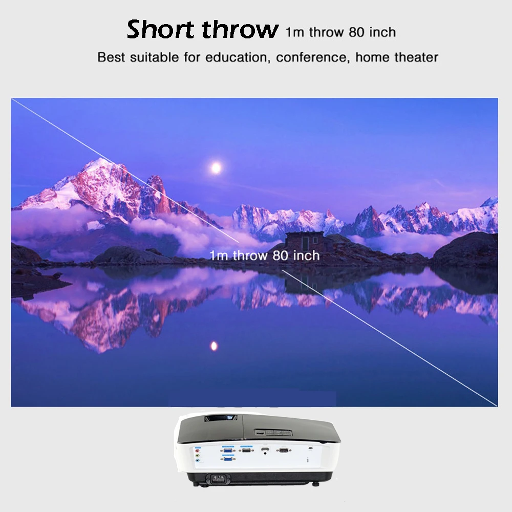 WZATCO Короткофокусный проектор дневного света дома Театр 1080p full HD 3D DLP Proyector для