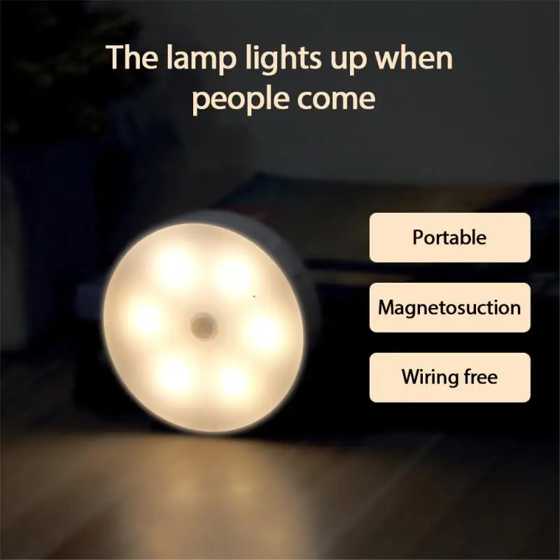Wall Lamp 6 LEDs PIR Motion Sensor Night Light Auto On / Off For Wireless Energy-saving Bedroom Cabinet Body Induction | Электроника