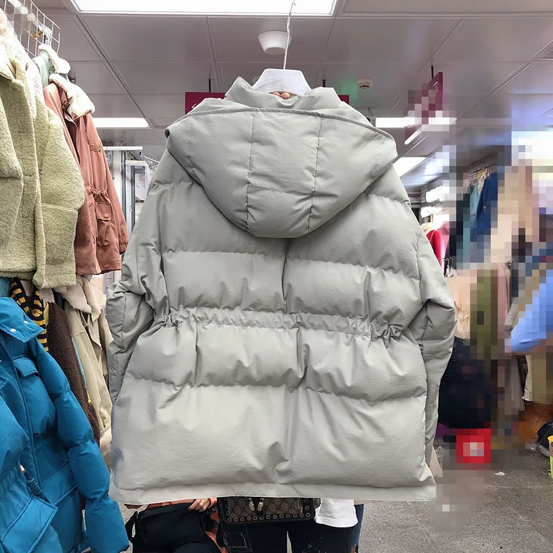 Женское зимнее пальто с хлопковой подкладкой, новинка, свободное короткое пальто с капюшоном для пекарни, Женское пальто с хлопковой
