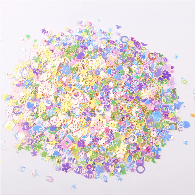 Mix Sizes/Shapes Flake Confetti Star Heart Flower Moon Shell Sequins Paillettes 3D Glitters for DIY Nail Art&Wedding Accessories sequins for crafts,sequin embroidery accessories,sequin sewing accessories,sequins accessories,nail art decor,sequins jewelry accessories