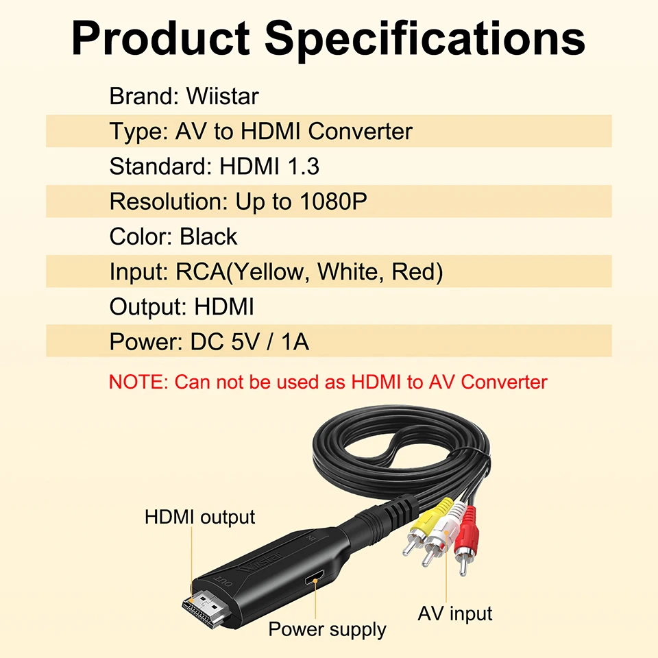Video Adapter RCA AV zu HDMI Konverter Adapter RCA AV CVBS L/R ZU HDMI Video 1080P AV2HD neue Ankunft