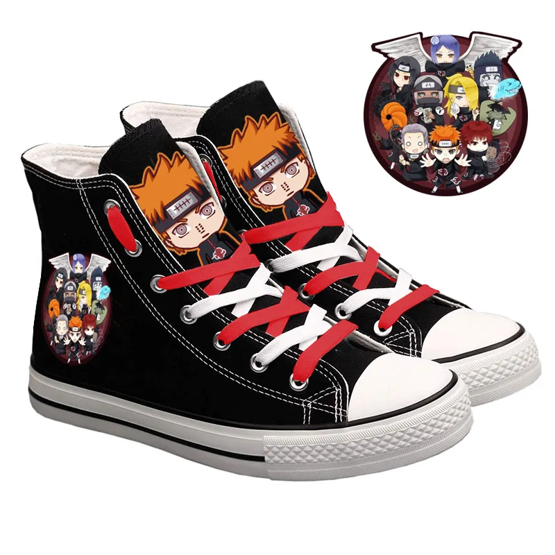 Naruto Canvas Shoes Men Cool Printed Breathable Boots Student Cosplay 
