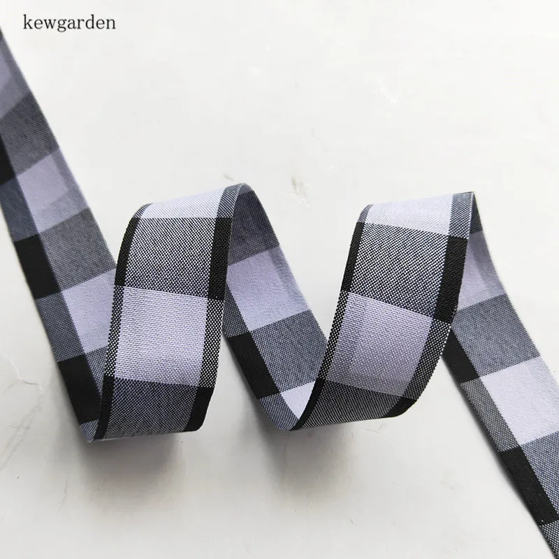 Kewgarden вручную изготовленная лента DIY бант аксессуары для волос атласная лента в клетку многослойные тканевые ленты 25 мм " тесьма 5 метров