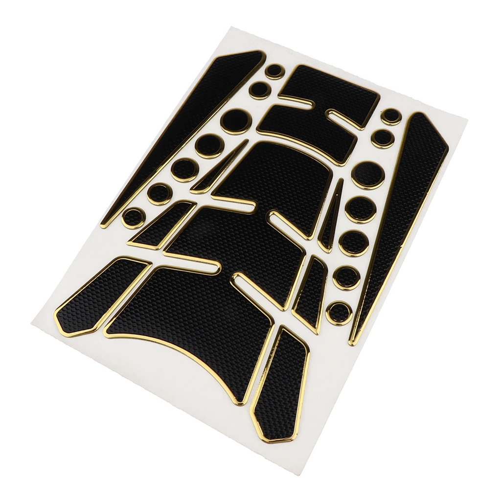 3D Carbon Fiber Look Motorcycle Sport Tank Gas Protector Pad Sticker Universal Fit