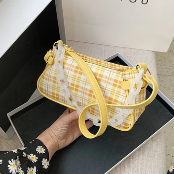 

NEW French Design Fashion Square Armpit Bag Handbag & Elegant Chain Lattice Shoulder Bag Width 22cm Height 12cm Thickness 8cm
