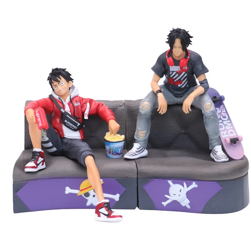 

Anime One Piece Fashion Ver. Portgas D Ace PVC Action Figure Sofa Sitting Ver. Monkey D Luffy Model Gift for Kids Toys