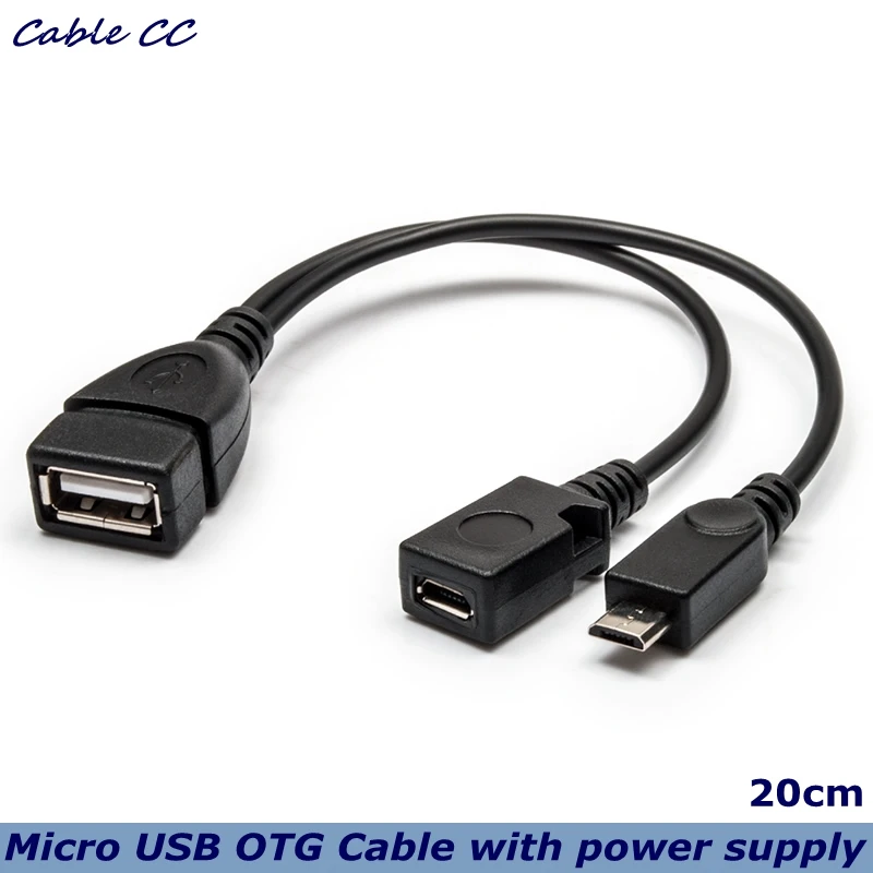20 см 2 в 1 OTG микро USB хост Мощность Y сплиттер адаптер для 5 контактный штекер и