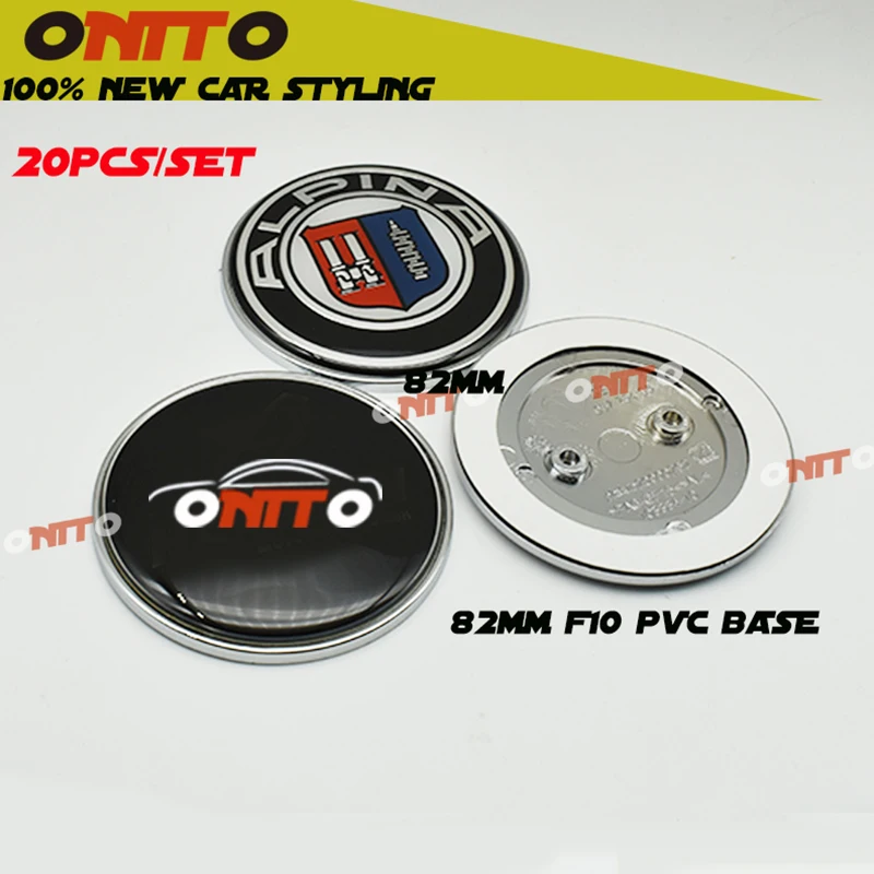

20PC 82MM Pvc Chrome For F10 Car Front Hood Emblem Bonnet Badge Trunk Boot Caps For bmw F10 E46 E39 E90 E60 E36 F30 body kits