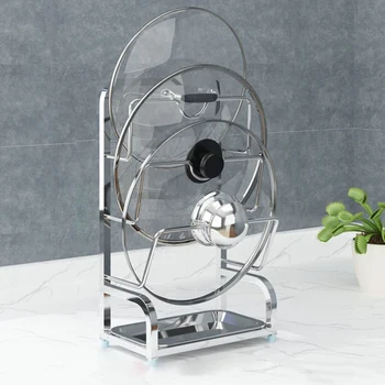 

3-Layer Metal Wall Door Mount Pot Lid Storage Organizer Rack Holder Shelf for Home Restaurant Bar Kitchen Supplies
