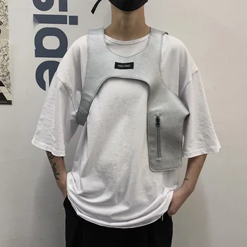 

Fashion Rock Chest Rig Bag Vest Chest pack Trend Unisex Streetwear Tactical Waist Bags Fashion Leather Hip hop Vest Bag YB460