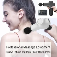 Мини-массажный пистолет для глубоких мышц, массажер для мышц, тихий, тонкий, портативный, ручной, Электрический массажер для тела, пистолет фасции, 3 скорости, 3 головки