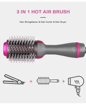 

New 3 in 1 Multifunctional Hair Dryer Volumizer Rotating Hot Hair Brush Curler Roller Rotate Styler Comb Styling Curling Iron