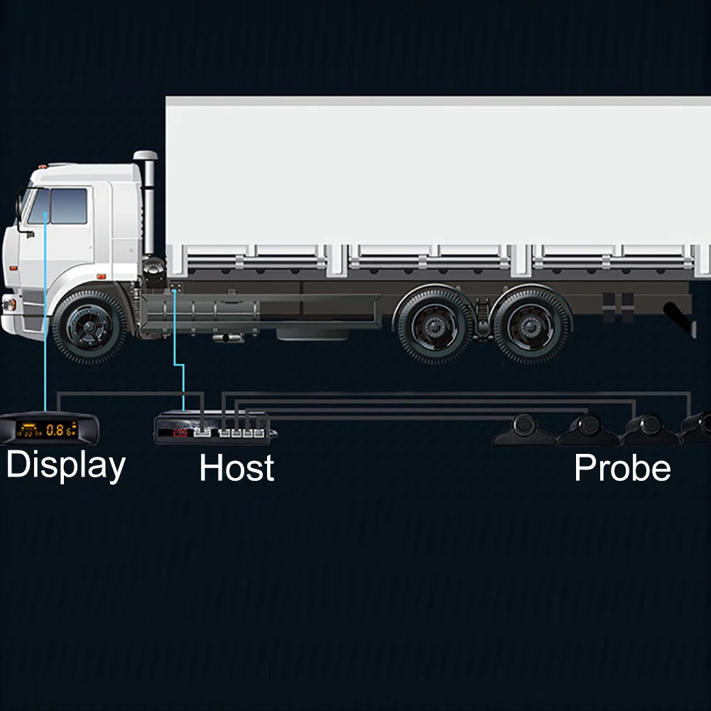 24 В Грузовик Автобус фургон Парковка Обратный дисплей радары детектор монитор с 6 датчиками автомобильные электрические аксессуары