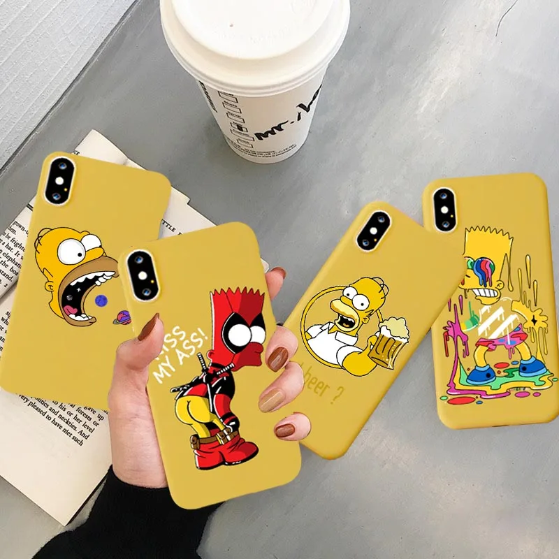 

Funny Simpson Phone Case for IPhone X 7 Plus XS 10 Case TPU Soft Silicone Phone Cover for IPhone 6S 8 6 Plus XS Max Case