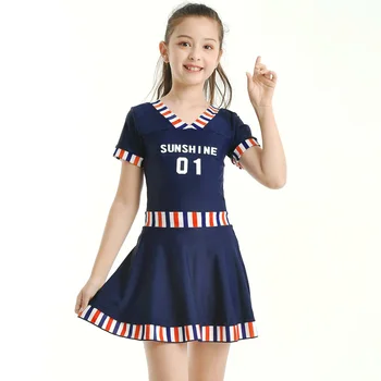 

Girls' swimsuits princess dresses lovely students' sun protection one piece children's swimwear girls' middle and big children
