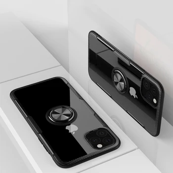 

For iPhone X XR XS 11 Pro Max Case Ring Holder Magnetic Tempered Glass Clear Covers For Apple iPhone 6 6S 7 8 Plus SE 2020 Cases