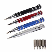 Multifunction 8 in 1 Mini Aluminum Precision Pen Screw Driver Screwdriver Set Repair Tools Kit for