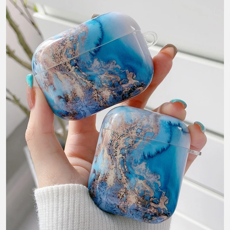 Marble Pattern Case For Apple Airpods 1 2 pro Earphone Cover Airpod Pro Air Pods Shell Coque Covers | Электроника
