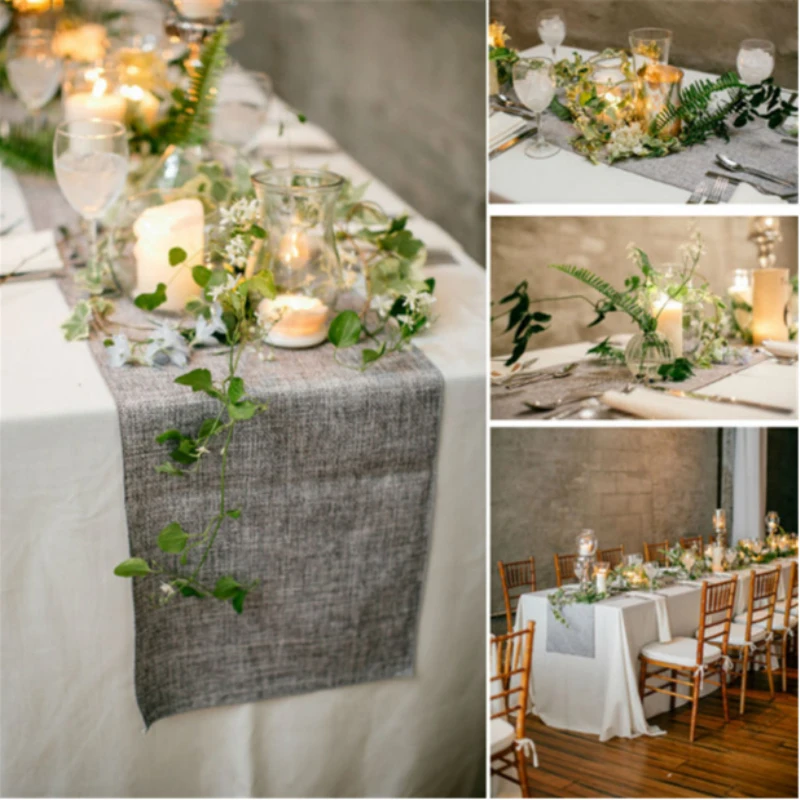 

2019 NEW Jute Burlap Table Runner Rustic Wedding Decoration Modern Table Runners For Party Vintage Home Party Supplies Textile