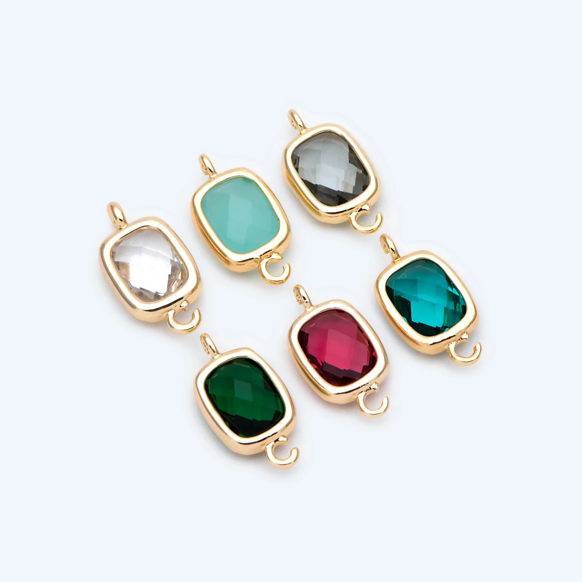 

10 шт., Очаровательные Подвески в квадратной оправе, 14 х7 мм