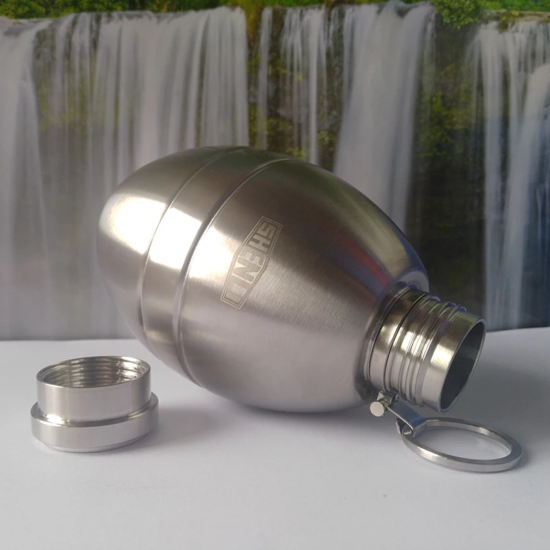 300 мл армейский вентилятор мини flagon 304 Нержавеющая Сталь овальная водная