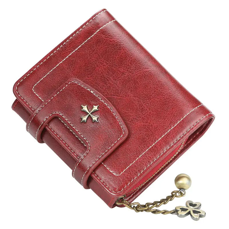 New Vintage Hasp Long Purse Ladies Wallet Women Luxury Brand Retro Zipper Leather Purses Female Wallets Woman Card Holder - Цвет: S Red