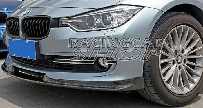 H STYLE REAL CARBON FIBER FRONT BUMPER LIP SPOILER FOR BMW F30 3-SERIES SEDAN 2012UP