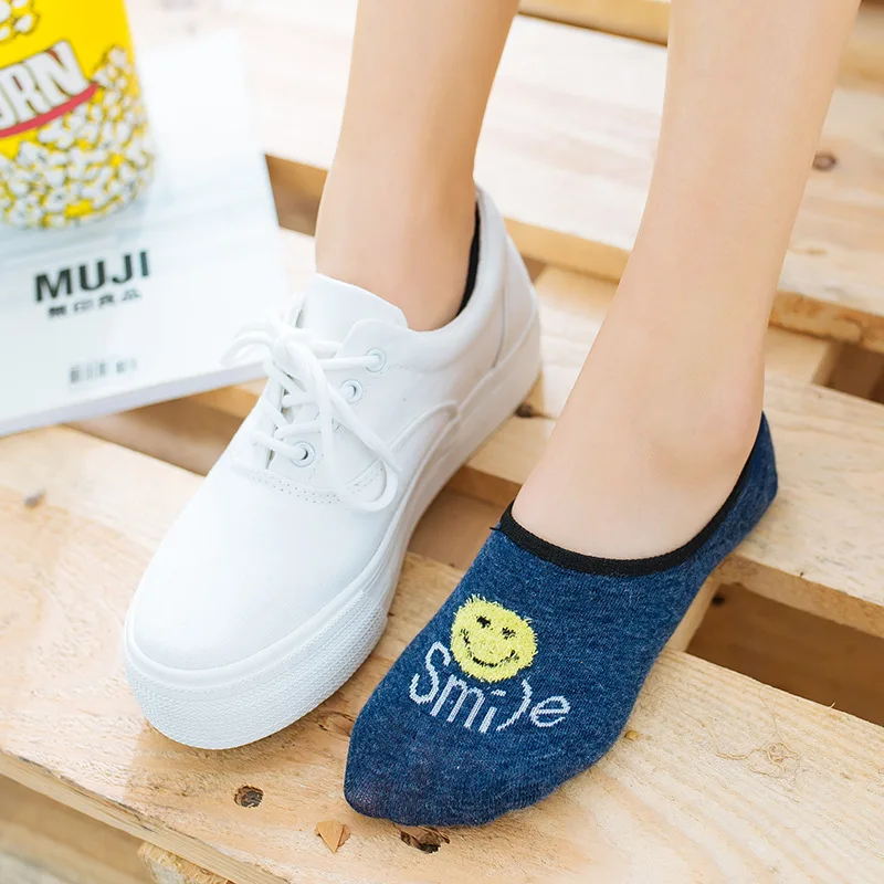 Fast Shipping 2020 New Arrival 5 Pairs Slipper Invisible Animal Women's Short Socks Cotton No Show Socks For Women