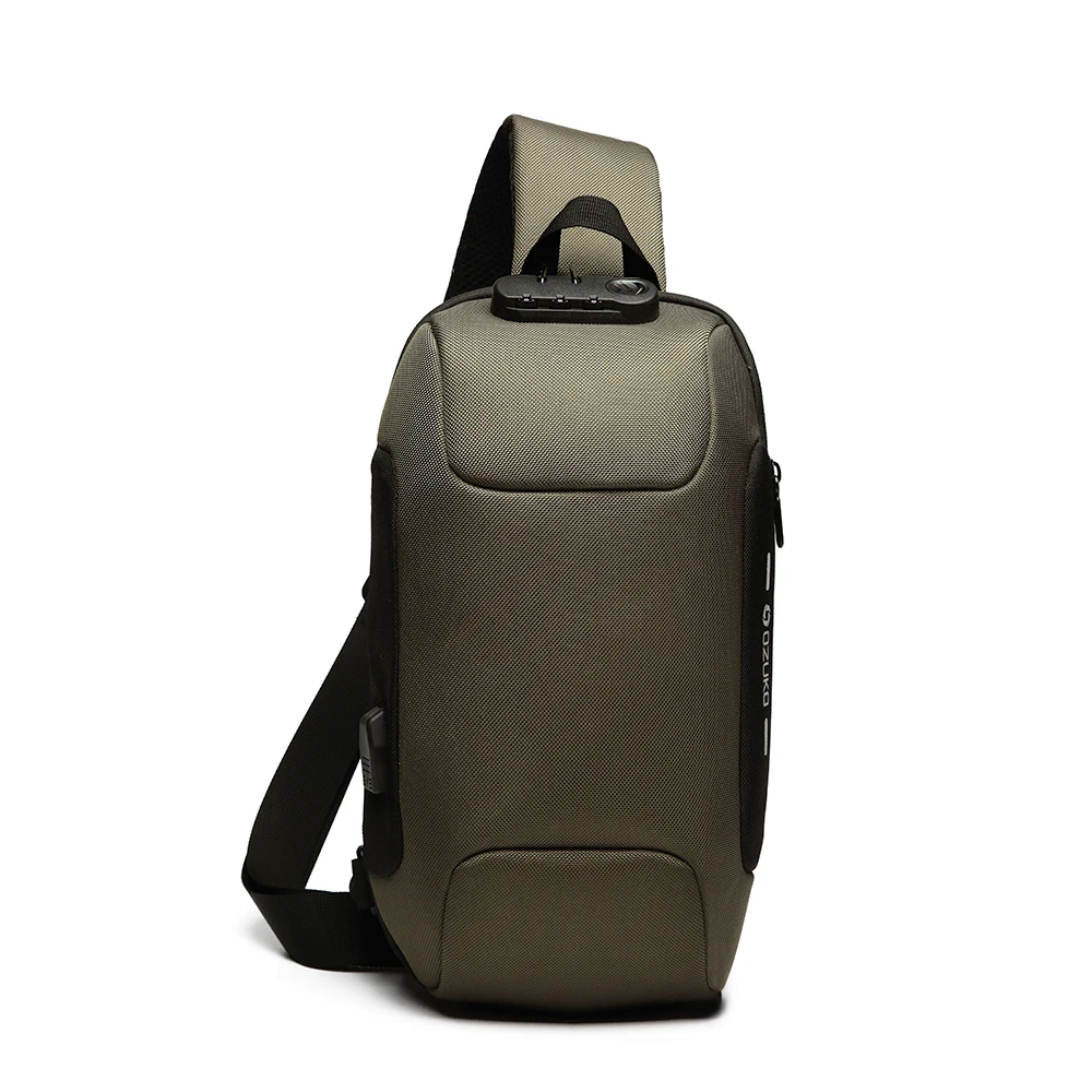 Men Outdoor Shoulder Bag Water-Resistant Oxford Cloth Chest Pack Fashion Burglarproof Chest Bag City Walking Backpack