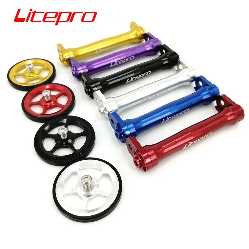 Litepro Easy Wheel Per Brompton Portapacchi Posteriore Easywheel Extension Bar Asta Telescopica Accessori Per Bici Pieghevoli
