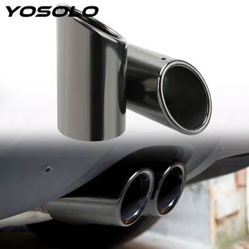 

YOSOLO 2pcs Car Exhaust Tip Muffler Pipe Cover For VW Tiguan Volkswagen Passat B7 CC For Audi A4 B8 A3 A1 Q5 Auto Accessories