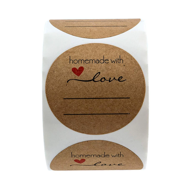 Наклейки самодельные с надписью With Love 1 дюйм 500 шт. в рулоне|Канцелярские наклейки|