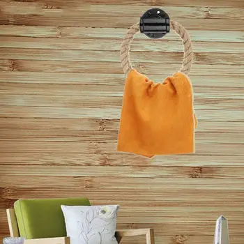 

Alloy Tube Twine Rope Towel Holder Wall Mounted Bathroom Retro Creative Hanger MOLC