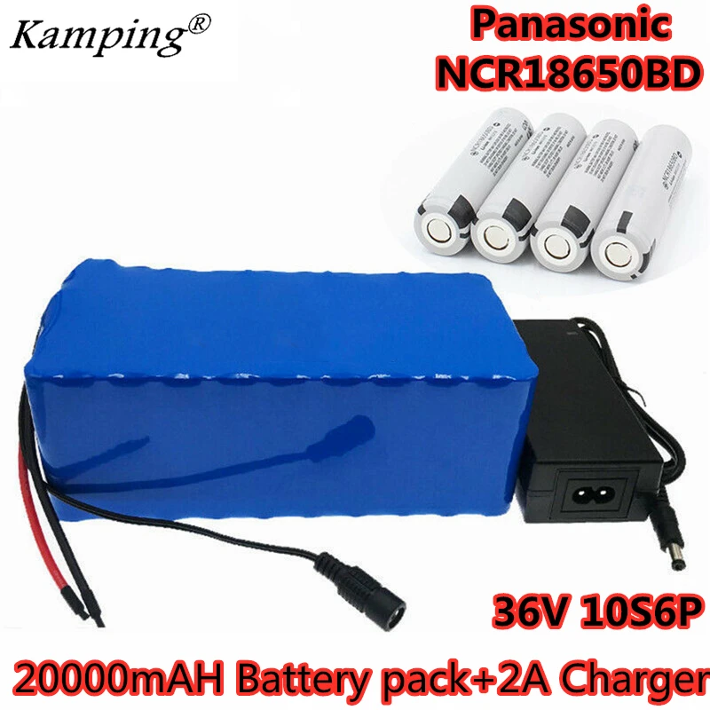 

New original 36V 10s6p 20Ah Electric Bicycle Rechargeable Battery Built in 3400mah 18650 Battery For 750W Motor + 42V 2A Charger