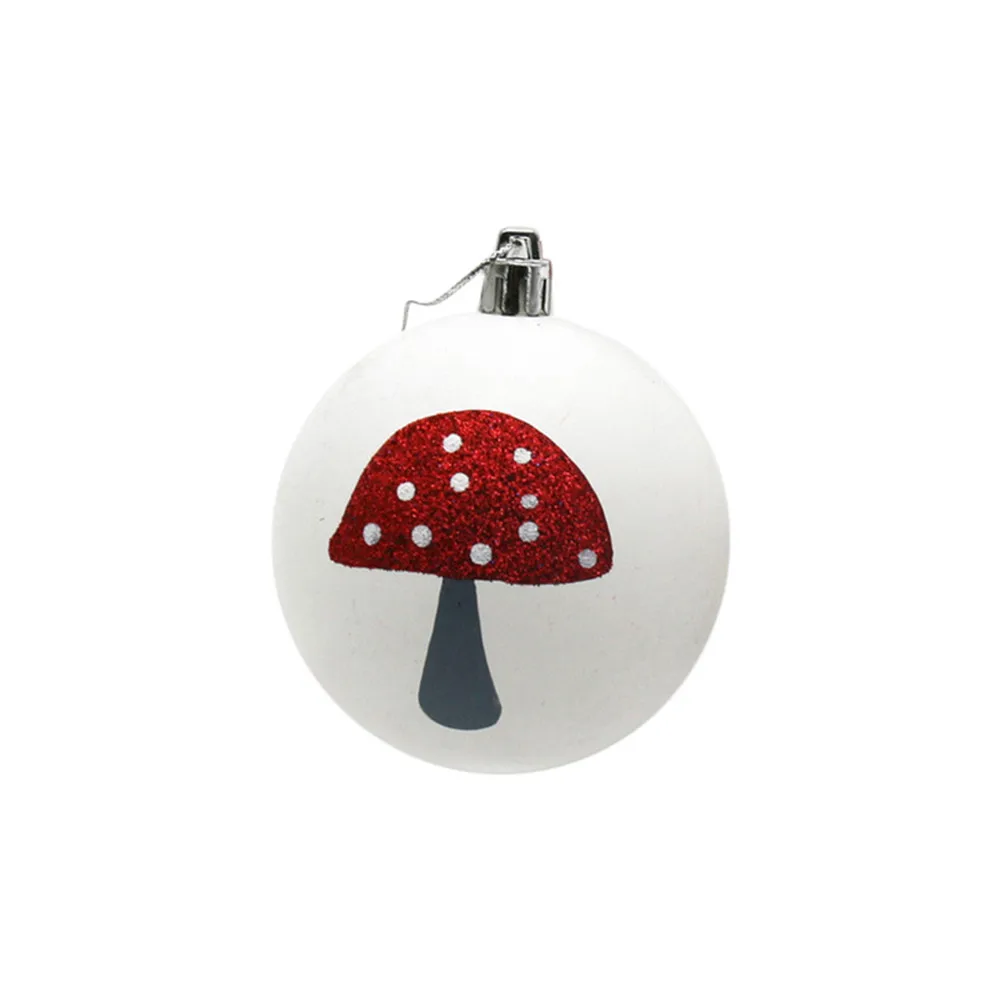 3 шт. Рождественские шары с принтом грибов, рождественские украшения для дома, вечерние украшения для елки, висячие украшения
