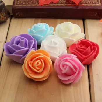 

New 50PCS PE Foam fake flower roses head artificial flowers cheap wedding decoration for scrapbooking gift box diy wreath Multi-