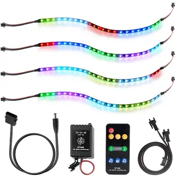 

RGB LED Strip for PC Computer Case DIY, Dream Color Rainbow WS2811 Digital LED Light Strip with Music Sync Controller