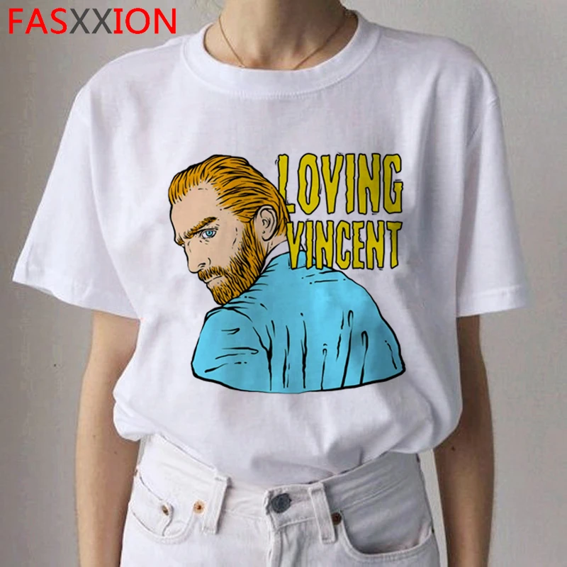 Van Gogh Van Goghing Van Gone футболки HARAJUKU женские Рисование маслом Ullzang футболка Веселая 90s футболки модные футболки женские - Цвет: 9332