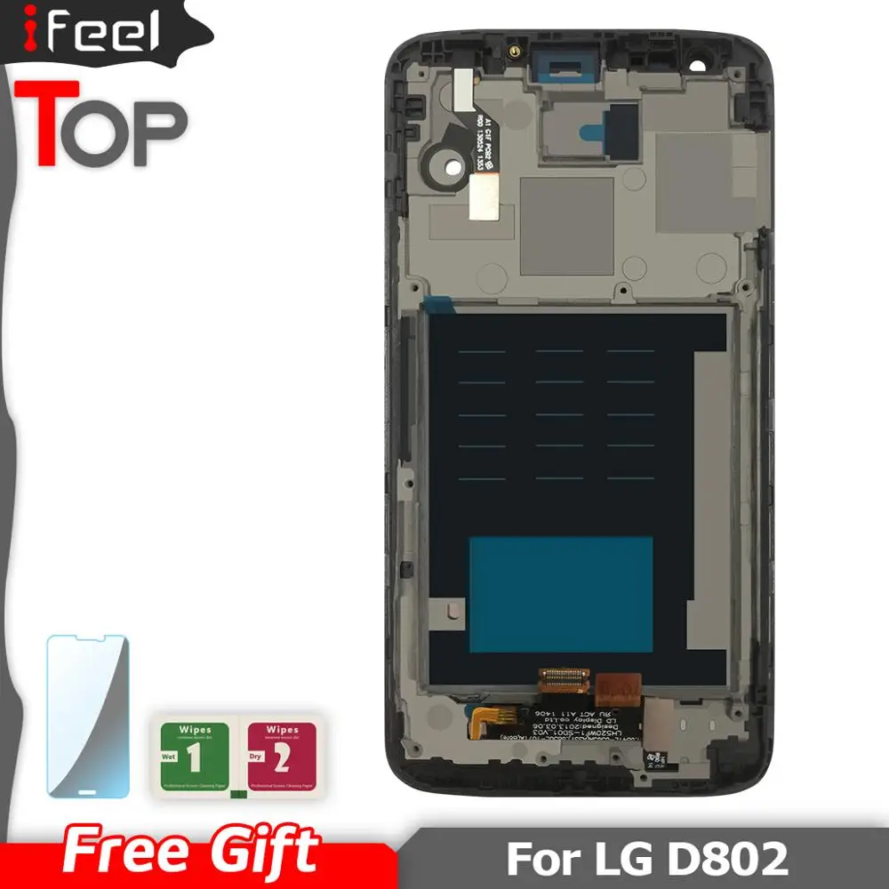 

For LG G2 D802 LCD Display Touch screen + Digitizer Assembly with frame For LG G2 D800 LCD