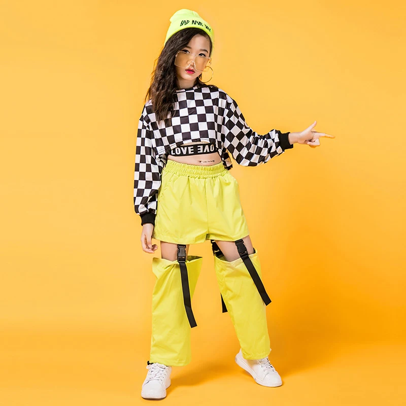 Najtaniej Dzieci Hip Hop taniec ubrania dla dziewczynek kostiumy do tańca jazzowego z długim rękawem dzieci odzież do tańca ulicznego stroje sceniczne DQS2560