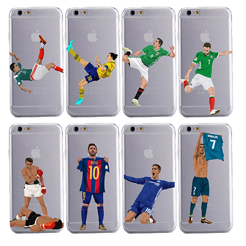 

Soft Silicon TPU Back Cover Cartoon football players Mobile Phone Cases for iphone 6 6s 7p 8 plus XR X XS MAX 5 5s se 11 pro max