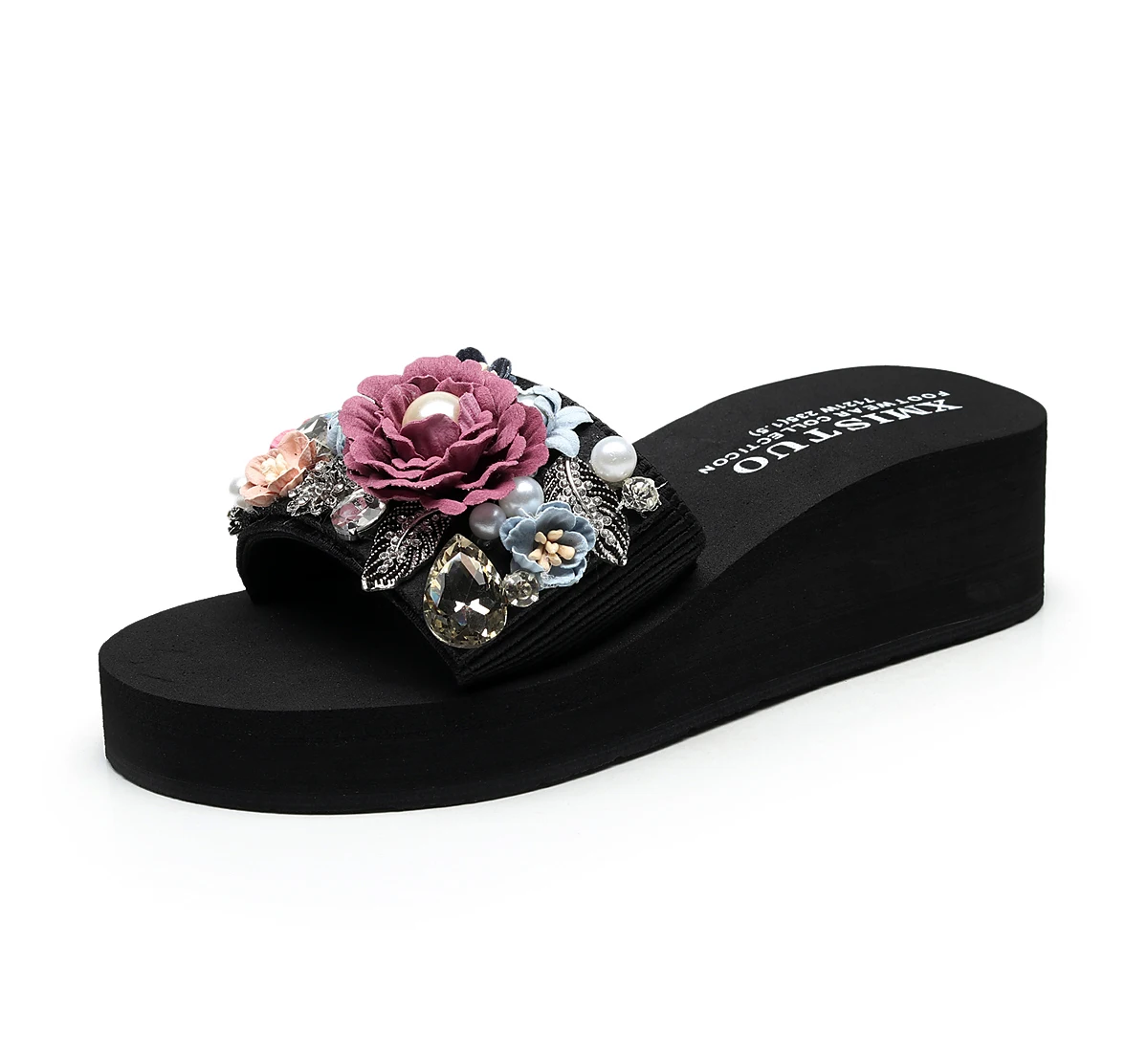 heel height 5cm red Torridity/тапочки «сделай сам»; Повседневная Уличная обувь для женщин; красивые модные женские Вьетнамки; пляжная обувь на плоской подошве; обувь на низком каблуке; Terlik - Цвет: heel height 5cm red