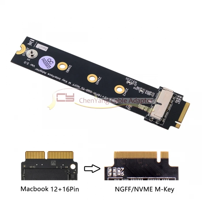 NVME M.2 NGFF M-Key для 12+ 16Pin SSD для 2013 Macbook SSD