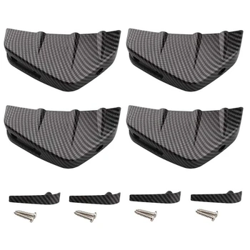 

4X Universal Carbon Fiber Look Car Rear Bumper Lip Shark Fins for BMW for Benz for Auudi for Ford for Mazda
