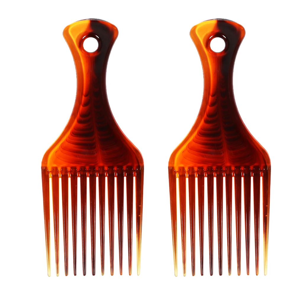 2pcs Hair Pick Comb, Men and Women Smooth Afro Hair Lift Pick Comb for Back Hairstyle - High Quality