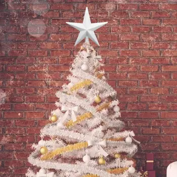 

20cm Xmas Tree White Star Toppers for Merry Christmas Ornaments Plastic Home Party Festival Decorative Accessories