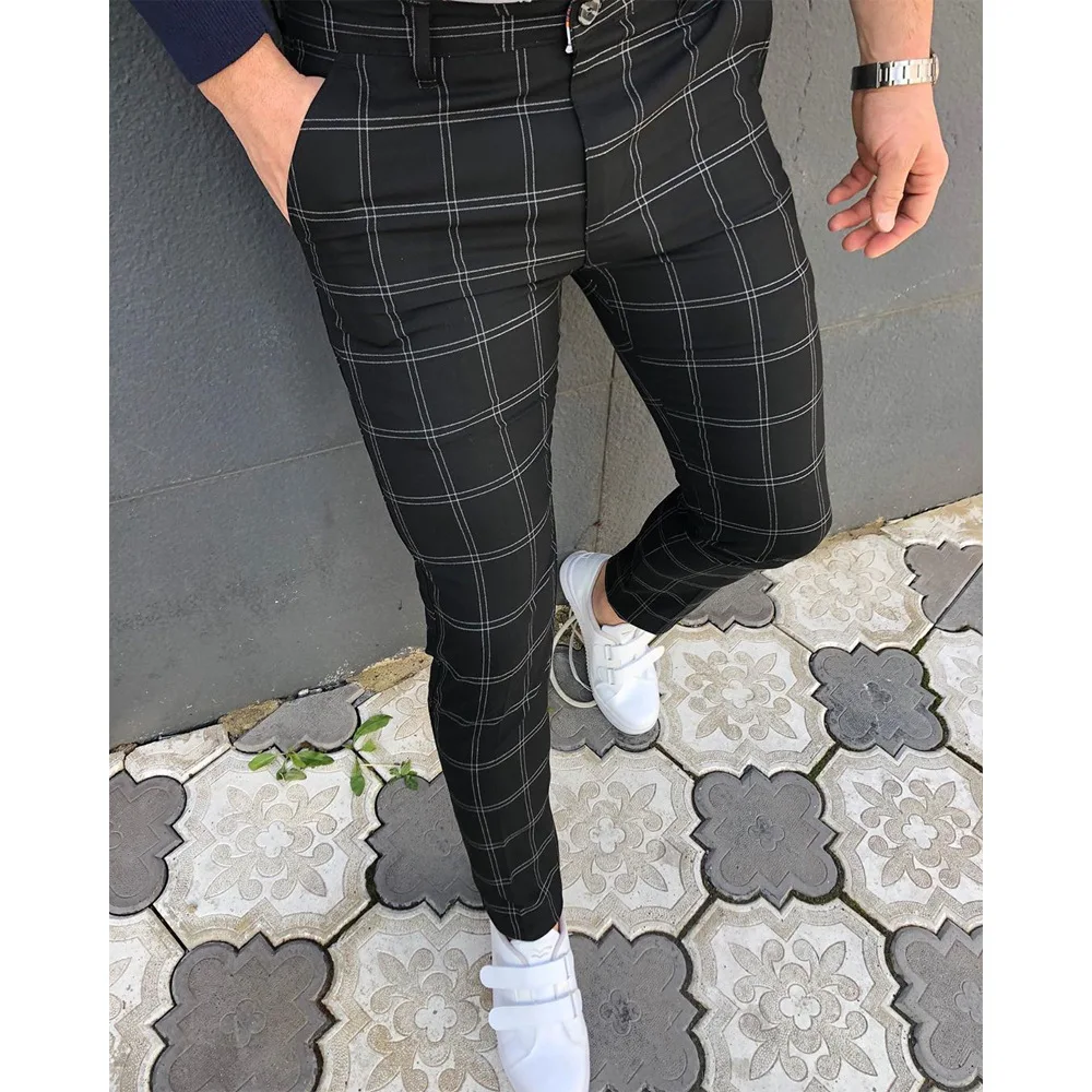 Men Clothing Hot Work Stretch Pants Spring Autumn New Fashion Grey Blue Multicolor Casual Trousers Pencil Pants For Men Business 2