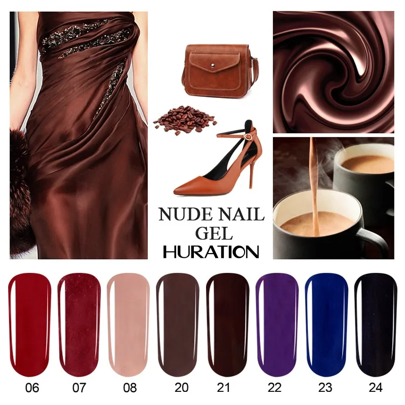 

Huration Nude 7ml Gel Nail Polish 29 Colour Soak Off LED UV Gel Cover Pink Camouflage Ordinary Jelly Clear Nail Art Gel Varnish