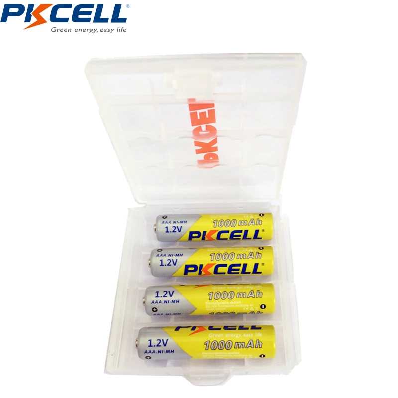 PKCELL 4 шт. AAA 1000 мАч NIMH аккумулятор и AA 2200 1 2 в nimh аккумуляторы батарейный блок |